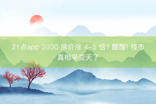 21点app 2030 房价涨 4-5 倍? 醒醒! 楼市真相早变天了